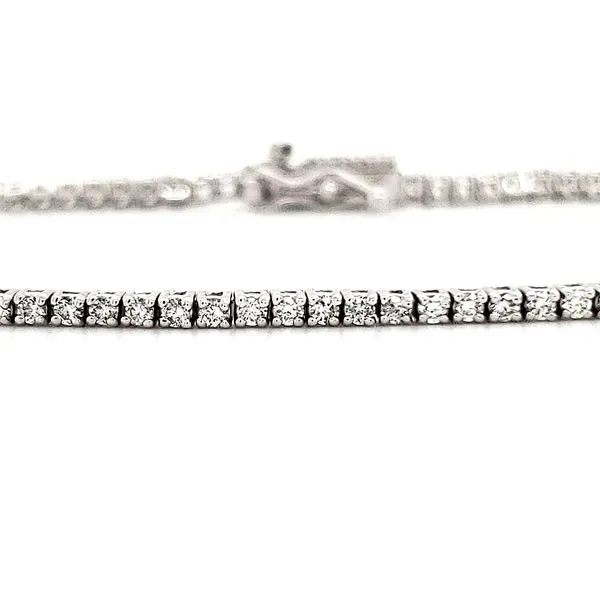 14K White Gold Straight Line Diamond Tennis Bracelet Length 7 Inches Image 2 Quality Gem LLC Bethel, CT