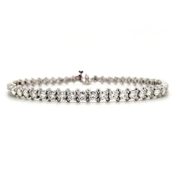 14K White Gold Low Profile Diamond Tennis Bracelet Length 7 Inches Image 2 Quality Gem LLC Bethel, CT