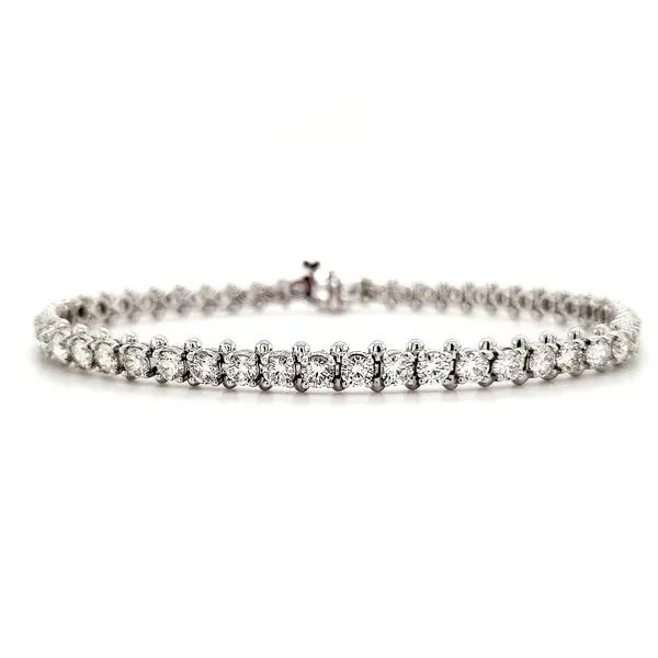 14K White Gold Low Profile Diamond Tennis Bracelet Length 7 Inches Quality Gem LLC Bethel, CT