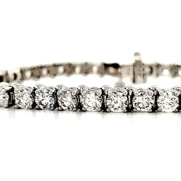 14K White Gold 7.10 Carat Diamond Tennis Bracelet Length 7 Inches Image 2 Quality Gem LLC Bethel, CT