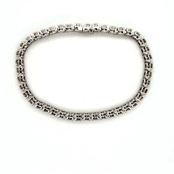 14K White Gold 7.10 Carat Diamond Tennis Bracelet Length 7 Inches Image 3 Quality Gem LLC Bethel, CT