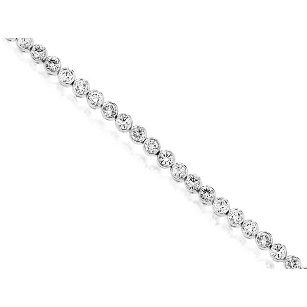 14K White Gold Bezel Set Tennis Bracelet Length 7 Inches Quality Gem LLC Bethel, CT