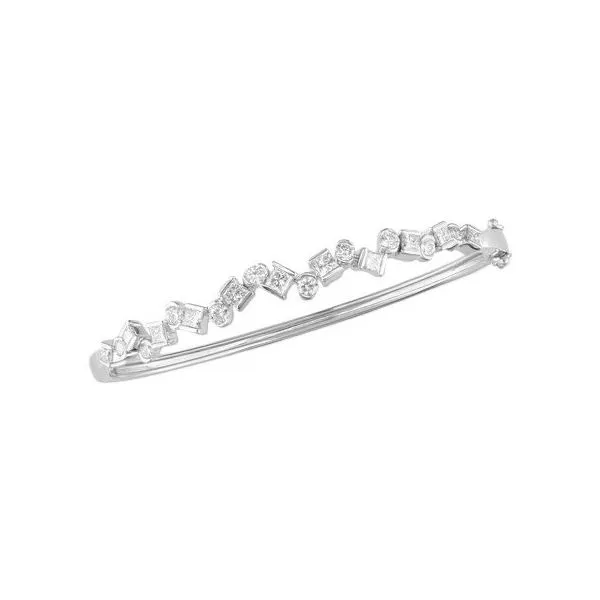 14K yellow Gold Diamond Scatter Bangle Bracelet Quality Gem LLC Bethel, CT
