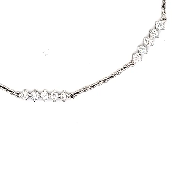 14K White Gold 3 Section Diamond Station Bracelet Length 6-8 Inches Adjustable Quality Gem LLC Bethel, CT