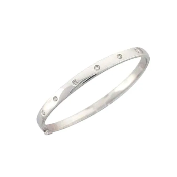 14K White Gold Diamond Bangle Bracelet Quality Gem LLC Bethel, CT