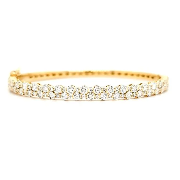 14K Yellow Gold 2 Row Diamond Bangle Bracelet Quality Gem LLC Bethel, CT