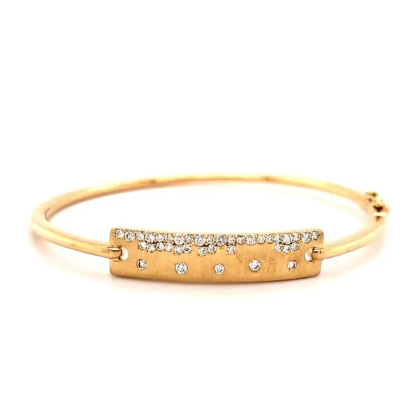 14K Yellow Gold Scatter Diamond Bangle Bracelet Quality Gem LLC Bethel, CT