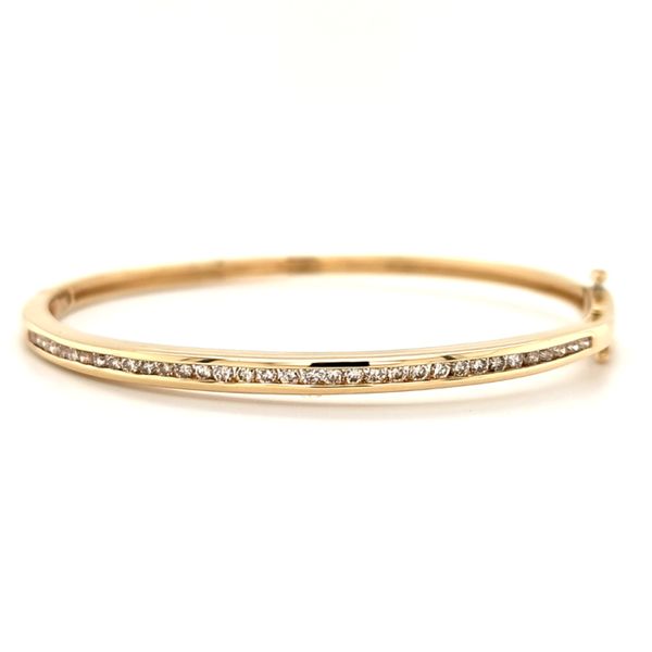 14K Yellow Gold Channel Set Diamond Bangle Bracelet Quality Gem LLC Bethel, CT