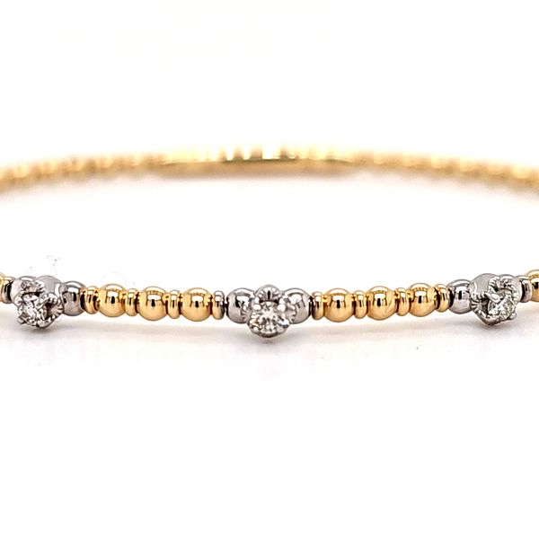 14K Two Tone Diamond Flexible Bangle Bracelet Image 2 Quality Gem LLC Bethel, CT