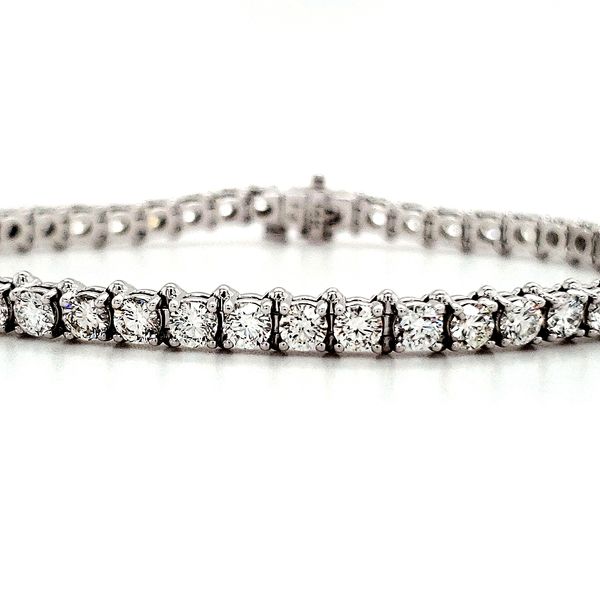14K White Gold Diamond Tennis Bracelet Length 7 Inches Image 2 Quality Gem LLC Bethel, CT