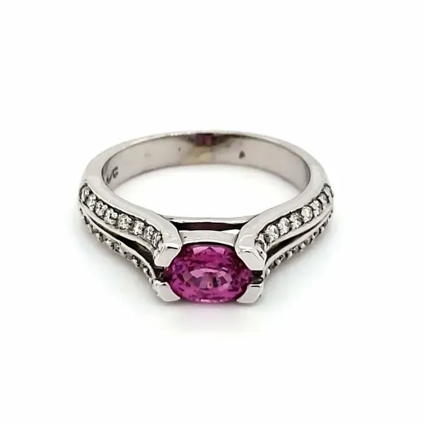 14K White Gold Pink Sapphire & Diamond Ring Quality Gem LLC Bethel, CT