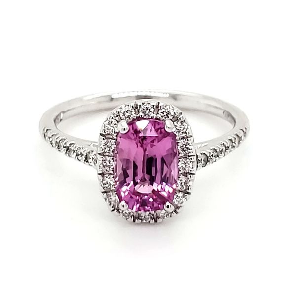 14K White Gold Pink Sapphire & Diamond Ring Quality Gem LLC Bethel, CT