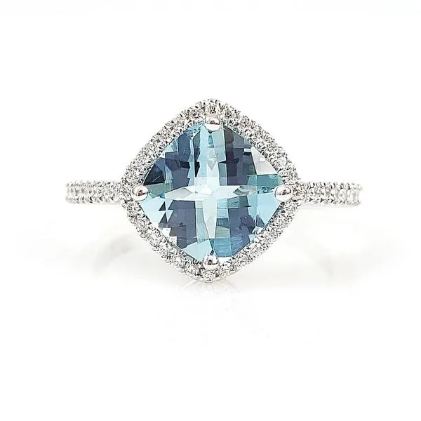 18K White Gold Aquamarine & Diamond Ring Quality Gem LLC Bethel, CT