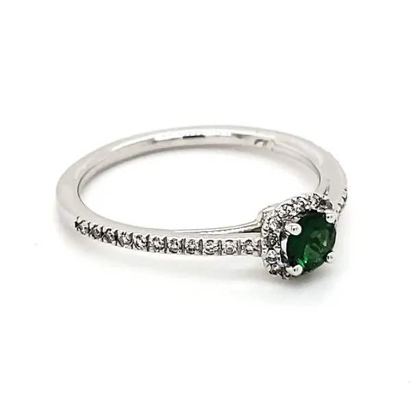 14K White Gold Tsavorite Garnet & Diamond Ring Image 2 Quality Gem LLC Bethel, CT