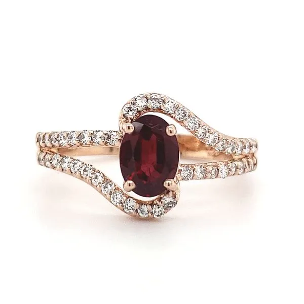 14K Rose Gold Garnet & Diamond Ring Quality Gem LLC Bethel, CT