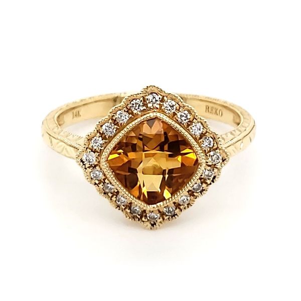 14K Yellow Gold Citrine & Diamond Ring Quality Gem LLC Bethel, CT