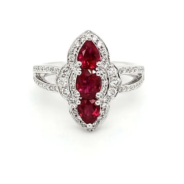 18K White Gold Ruby & Diamond Ring Quality Gem LLC Bethel, CT