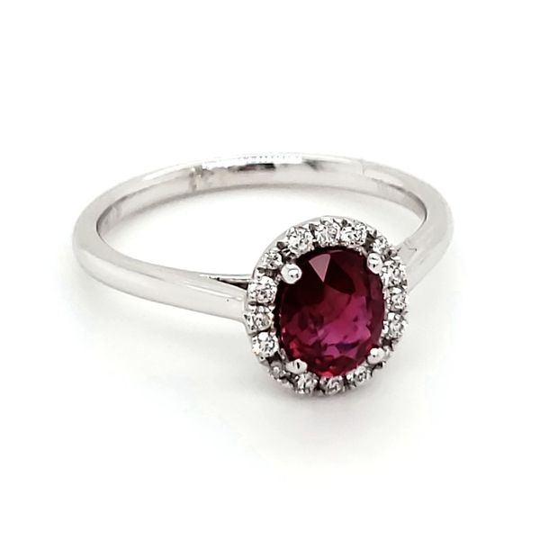 18K White Gold Ruby & Diamond Ring Image 2 Quality Gem LLC Bethel, CT