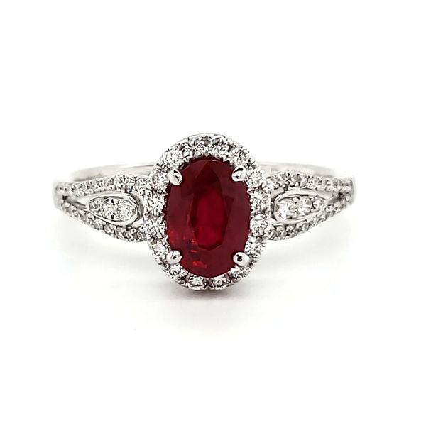 18K White Gold Ruby & Diamond Ring Quality Gem LLC Bethel, CT