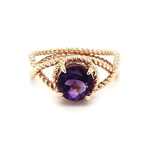 14K Rose Gold Amethyst Twist Ring Quality Gem LLC Bethel, CT