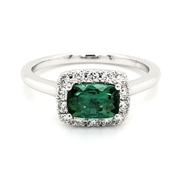 14K White Gold Green Tourmaline & Diamond Ring Quality Gem LLC Bethel, CT