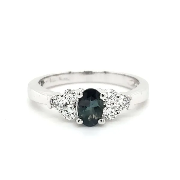 14K White Gold Alexandrite & Diamond Ring Image 3 Quality Gem LLC Bethel, CT