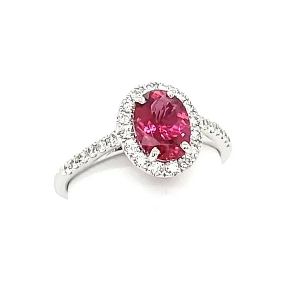 14K White Gold Pink Tourmaline & Diamond Ring Image 4 Quality Gem LLC Bethel, CT