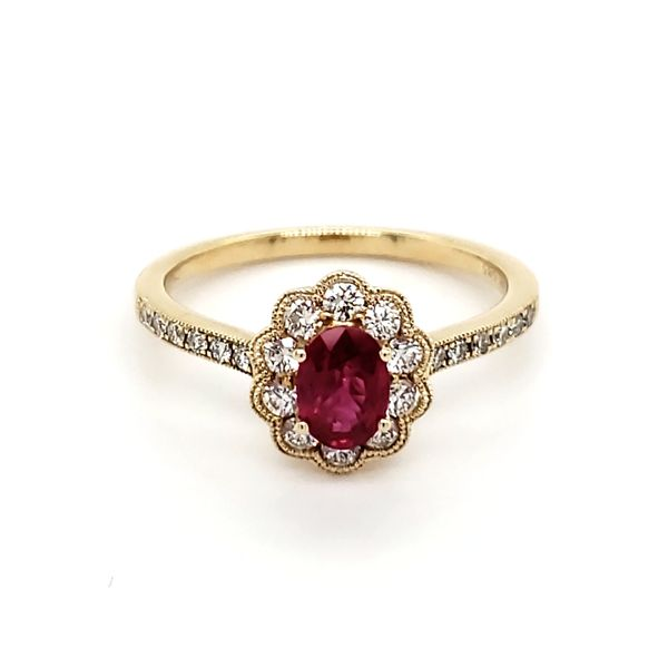 14K Yellow Gold Ruby & Diamond Ring Quality Gem LLC Bethel, CT