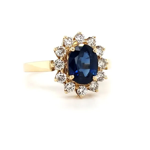 14K Yellow Gold Sapphire & Diamond Ring Image 2 Quality Gem LLC Bethel, CT