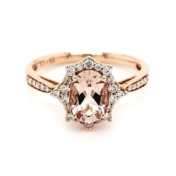 14K Rose Gold Morganite & Diamond Ring Quality Gem LLC Bethel, CT