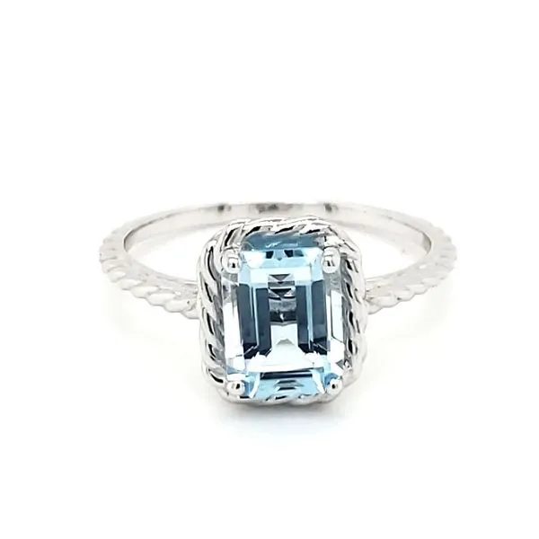 14K White Gold Sky Blue Topaz Ring Quality Gem LLC Bethel, CT