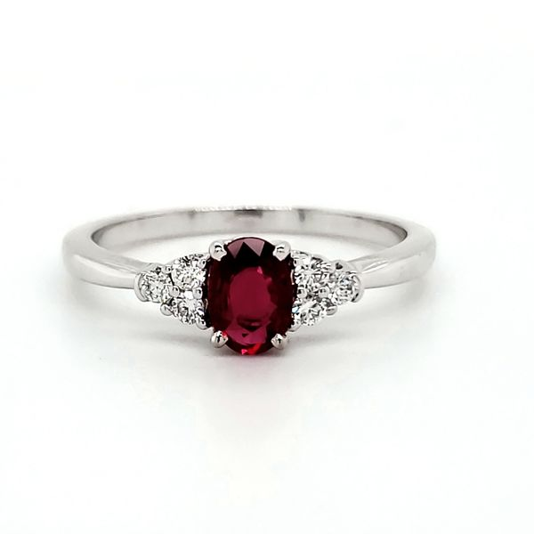 14K White Gold Ruby & Diamond Ring Quality Gem LLC Bethel, CT