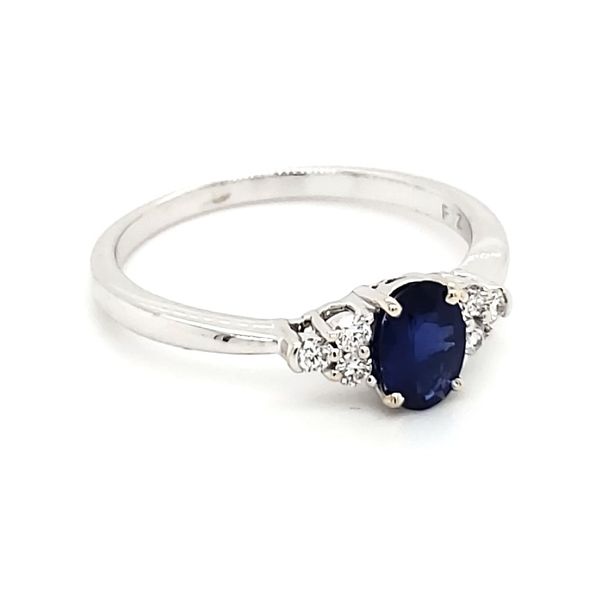 14K White Gold Sapphire & Diamond Ring Image 2 Quality Gem LLC Bethel, CT
