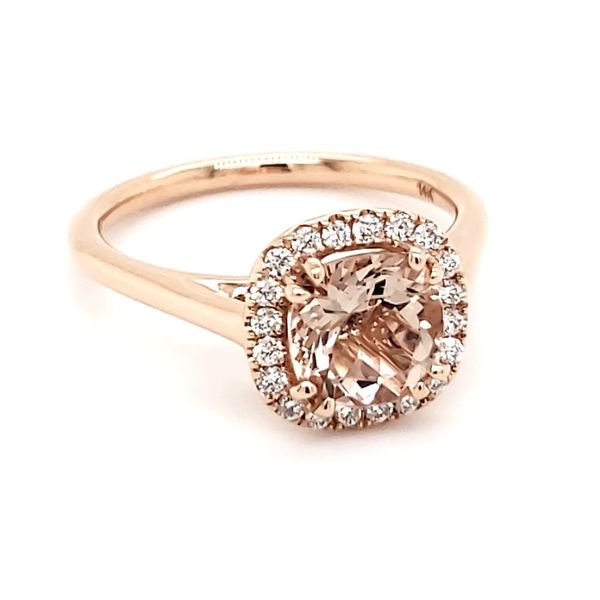 14K Rose Gold Morganite & Diamond Ring Image 2 Quality Gem LLC Bethel, CT