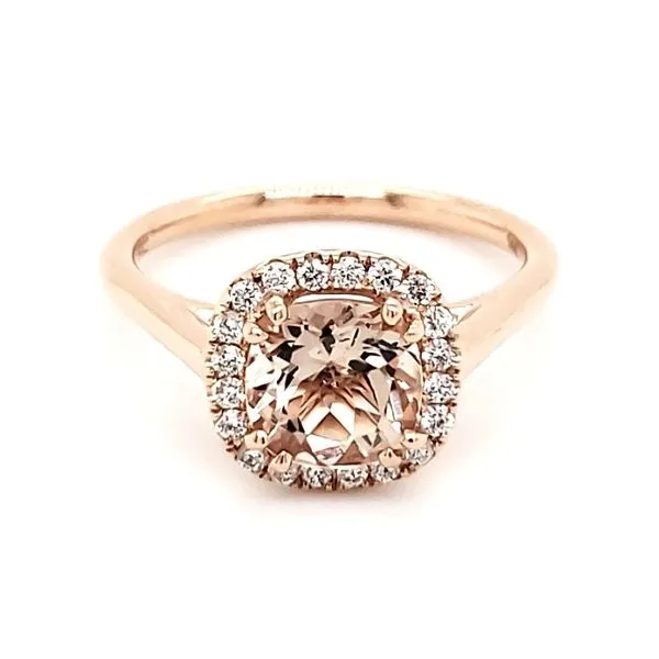 14K Rose Gold Morganite & Diamond Ring Quality Gem LLC Bethel, CT