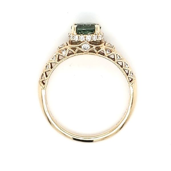 14K Yellow Gold Green Tourmaline & Diamond Ring Image 2 Quality Gem LLC Bethel, CT