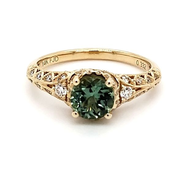 14K Yellow Gold Green Tourmaline & Diamond Ring Quality Gem LLC Bethel, CT