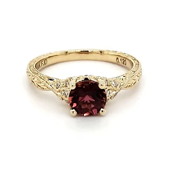 14K Yellow Gold Pink Tourmaline & Diamond Ring Quality Gem LLC Bethel, CT