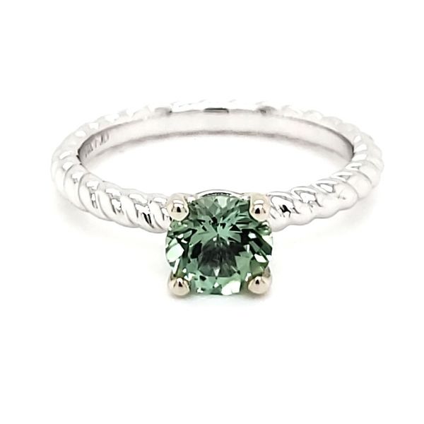 14K White Gold Mint Green Tourmaline & Diamond Ring Quality Gem LLC Bethel, CT