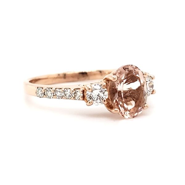 14K Rose Gold Oval Morganite & Diamond Ring Quality Gem LLC Bethel, CT