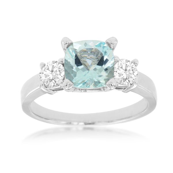 14K White Gold Aquamarine & Diamond Ring Quality Gem LLC Bethel, CT