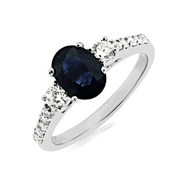 14K White Gold Sapphire & Diamond Ring Quality Gem LLC Bethel, CT