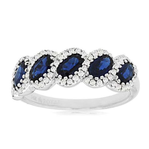 14K White Gold Sapphire & Diamond Band Ring Quality Gem LLC Bethel, CT
