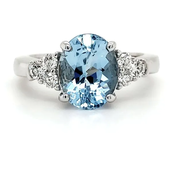 14K White Gold Aquamarine & Diamond Ring Quality Gem LLC Bethel, CT