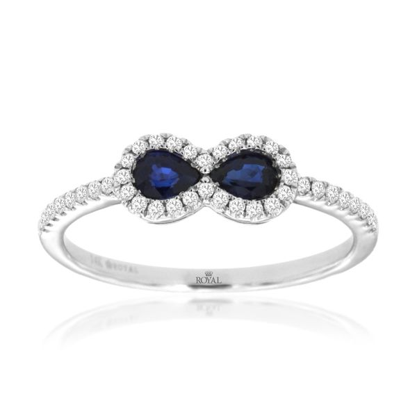 14K White Gold Infinity Sapphire & Diamond Ring Quality Gem LLC Bethel, CT