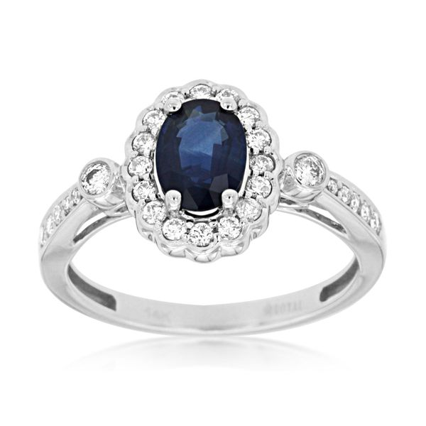 14K White Gold Oval Sapphire & Diamond Ring Quality Gem LLC Bethel, CT