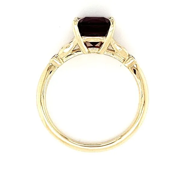 14K Yellow Gold Rhodolite Garnet & Diamond Ring Image 3 Quality Gem LLC Bethel, CT