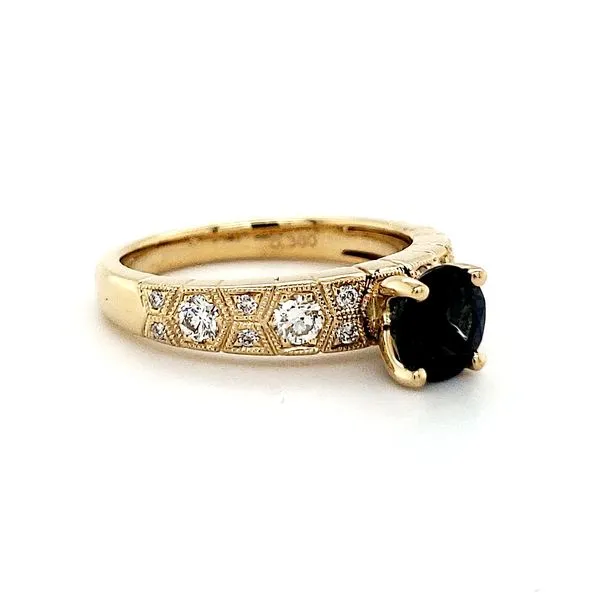 14K Yellow Gold Sapphire & Diamond Ring Image 2 Quality Gem LLC Bethel, CT