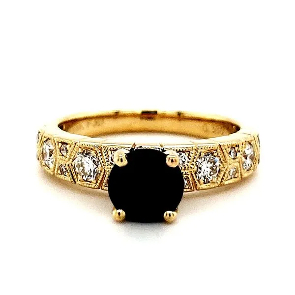 14K Yellow Gold Sapphire & Diamond Ring Image 5 Quality Gem LLC Bethel, CT