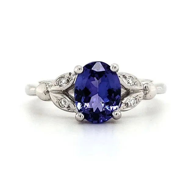 14K White Gold Tanzanite & Diamond Ring Image 2 Quality Gem LLC Bethel, CT